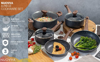 🍳 Non-Stick Pots & Pans Set – 8-Piece Cookware Collection